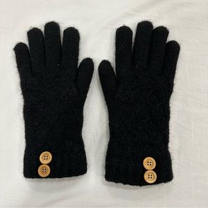 Urban Outfitters black gloves with two button detail size XS